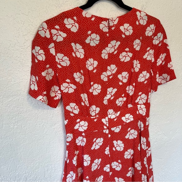 Boden Ruth Rosehip Primrose Floral Midi Dress Red Polka Dot 2R - Picture 10 of 15